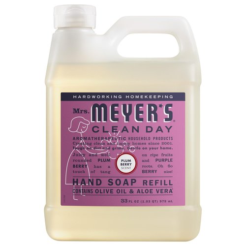 Mrs. MEYER'S CLEAN DAY Hand Soap Refill, Plum Berry Scent, 33 Fl Oz Bottle