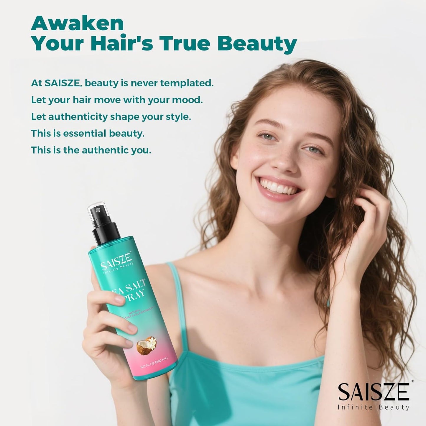 Skiennix Sea Salt Spray - Textured Beach Waves & Volume for Curly Hair | 8.8 oz Coconut Surf Spray