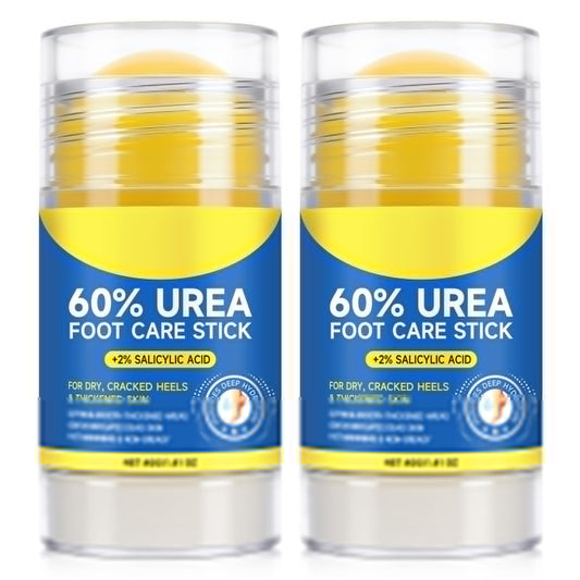 60% Urea Cream Stick plus 2% Salicylic Acid, Maximum Strength Urea Foot Cream Callus Remover for Dry Cracked Heels, Hands, Knees,Exfoliating Moisturizer, Dead Skin Remover Foot Balm 1.4oz (2pcs)