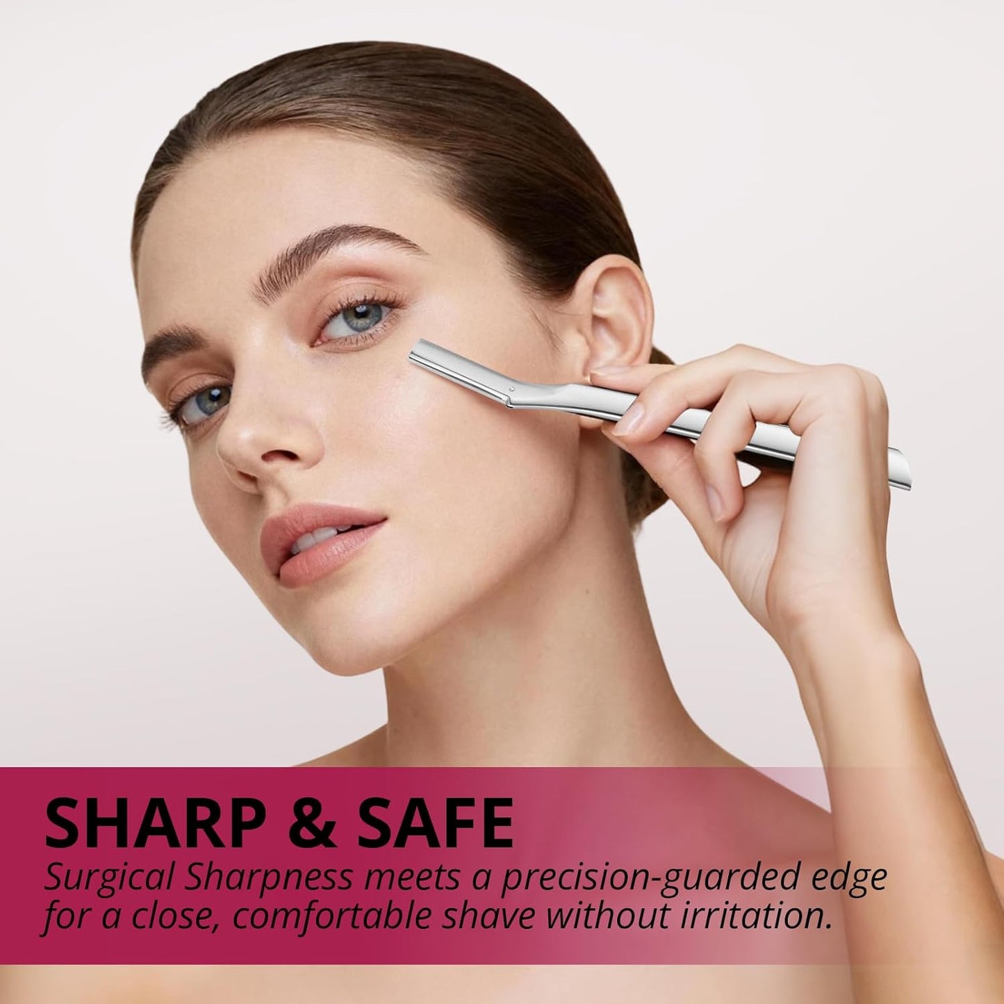 Skiennix Dermaplane Razor - Professional Metal Tool for Face & Eyebrows | 12 Refill Blades Included