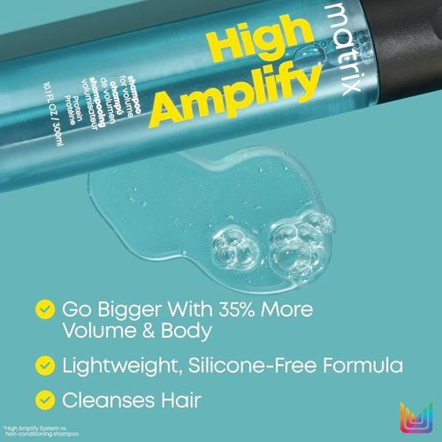 Matrix High Amplify Volumizing Shampoo - Instant Lift & Lasting Volume for Fine, Thin Hair