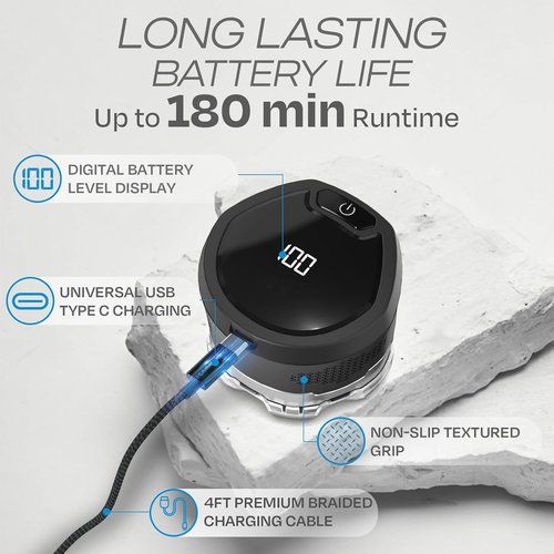 HUMMINGBIRD MK13 Premium Head Shaver - 7 Blade Cordless Electric Razor for Men | Waterproof & Rechargeable with Travel Case