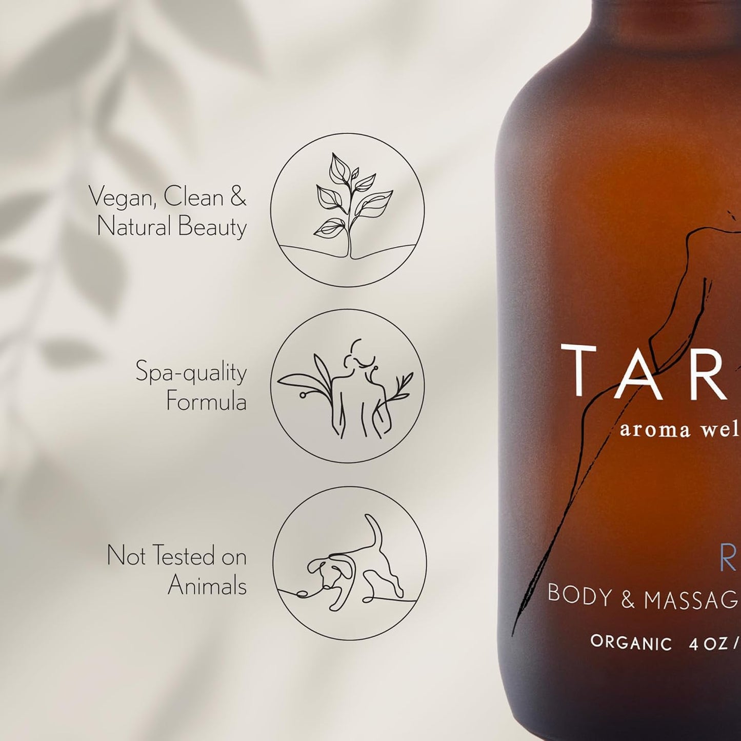TARA Spa Therapy Body & Massage Oil - Premium Organic Essential Oil Blend for Deep Relaxation, 4 oz