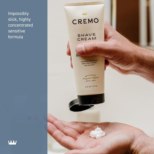 Cremo Sensitive Shave Cream - Ultra-Slick Formula for Men | Fights Nicks & Razor Burn, 6 Fl Oz