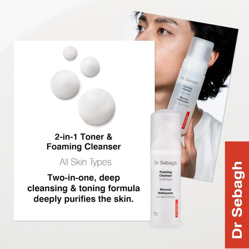 Dr Sebagh 2-in-1 Toner & Cleanser - Gentle Foam Face Wash for Oily Skin | Deep Pore Cleanser (5.1 fl oz)