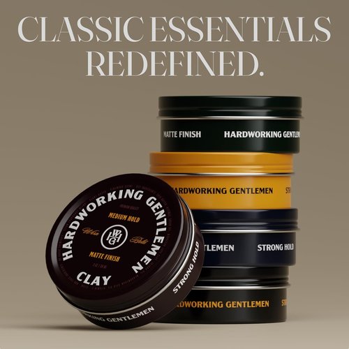 Hardworking Gentlemen Hair Clay - Medium Hold, Matte Finish, Natural Formula | 3 oz Made in USA