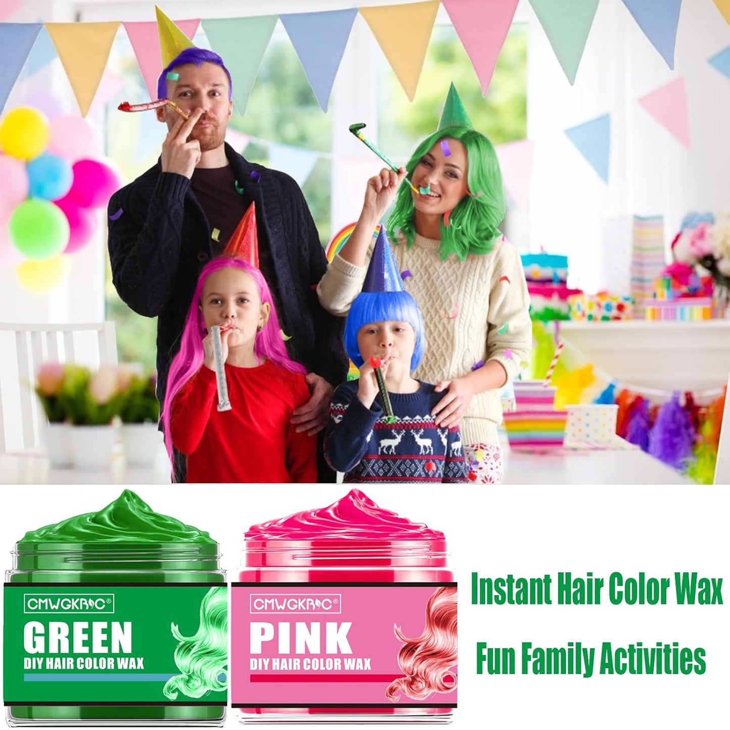 Skiennix Temporary Hair Color Spray - Vibrant Purple, Green, Blue & Pink | Perfect for Parties & Cosplay