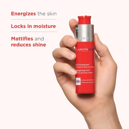CLARINS MEN Energizing Gel - Cool Mattifying Moisturizer for Men | Hydrates & Refreshes Skin | 1.7 Ounces