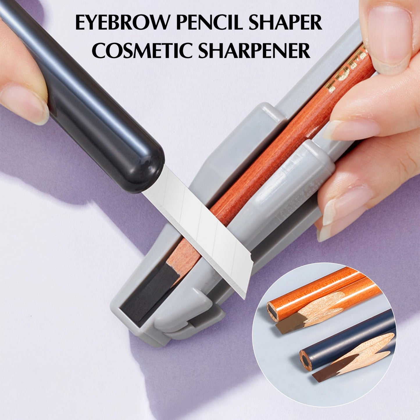 Eyebrow Pencil Shaper Cosmetic Sharpener - Eyeliner and Lip Liner Sharpener for Waterproof Peel Off Brow Pencils - Compact Duckbill-Shape Makeup Tools