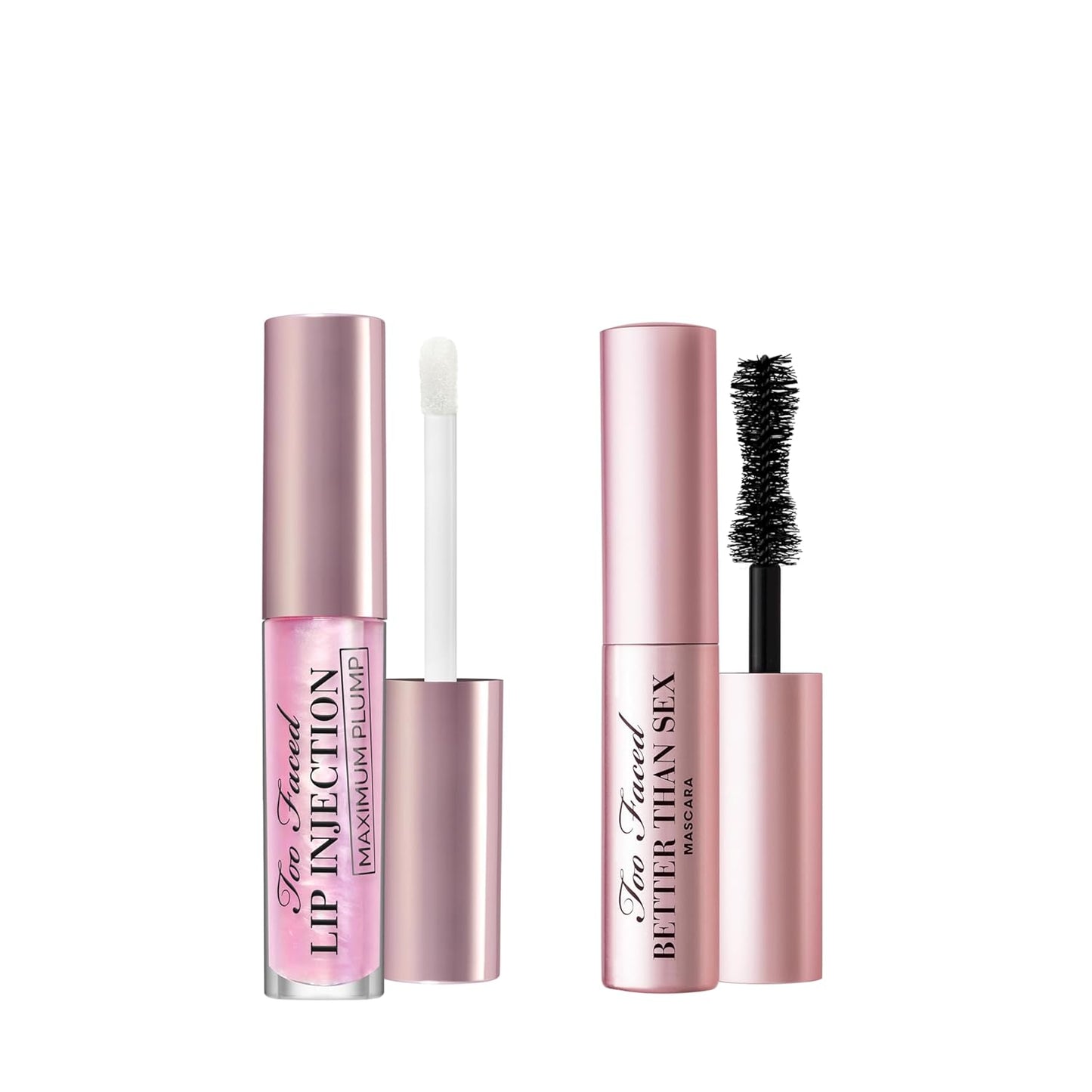Too Faced Better Than Sex Mascara & Lip Injection Plumper Travel Set - Volume & Hydration, 0.17 Fl Oz + 0.10 Fl Oz