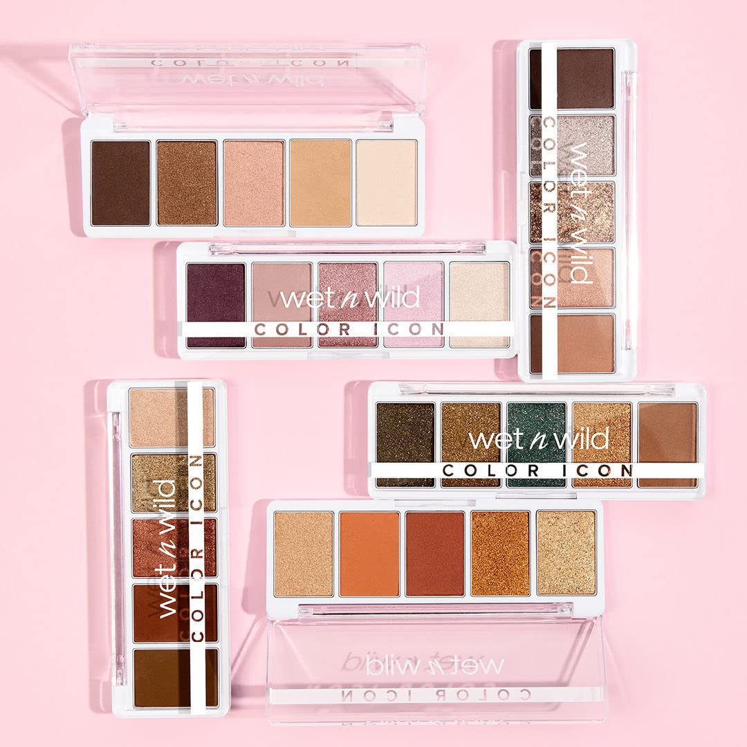 wet n wild Color Icon Eyeshadow Makeup 5 Pan Palette, Matte, Shimmer, Metallic, Long Wearing, Rich Buttery Pigment, Cruelty Free - Walking On Eggshells