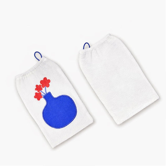 Skiennix Flower Exfoliating Glove - Deep Body Scrub Mitt for Spa-Like Exfoliation at Home (1 Pack)