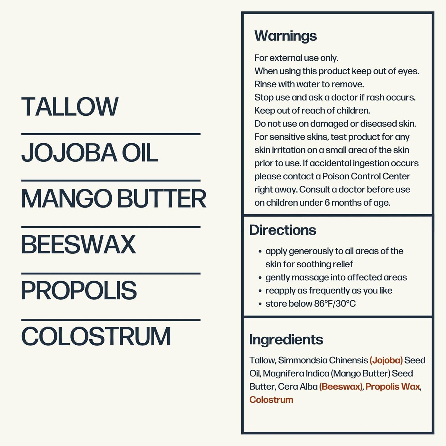 Sky and Sol Everything Cream - 100% Grass Fed Beef Tallow Moisturizer for Face & Body | Safe Edible-Grade Ingredients | 3 oz