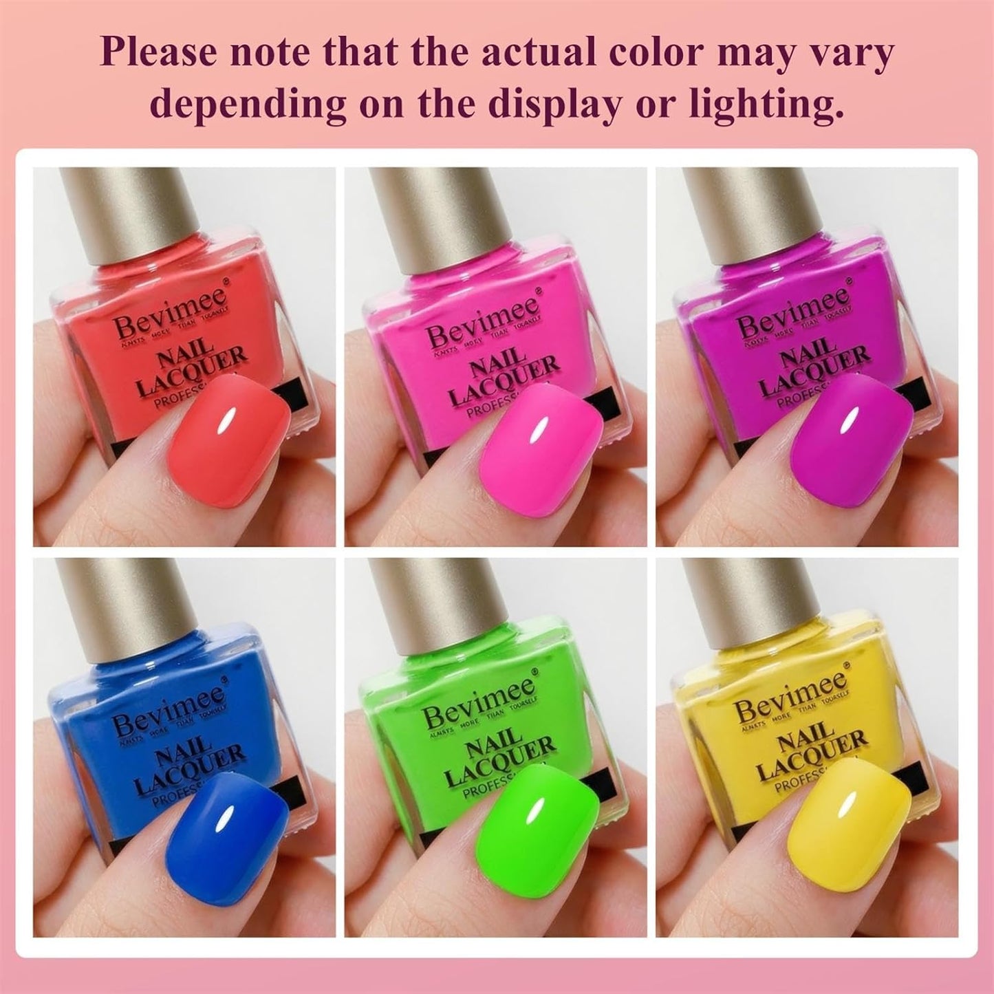 Skiennix Neon Nail Polish Set - Quick Dry 6 Colors for Vibrant Spring & Summer Manicures