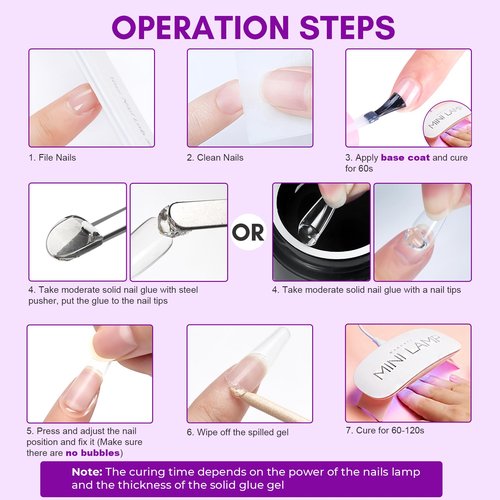 Makartt Solid Nail Glue Gel: Extra Strong Gel Nail Glue for Press On Nails & Fake Tips Long-Lasting Strong Adhesion Nails Glue for Acrylic Nails Clear 3D Gels for Nail Art Home Salon UV Light Cured