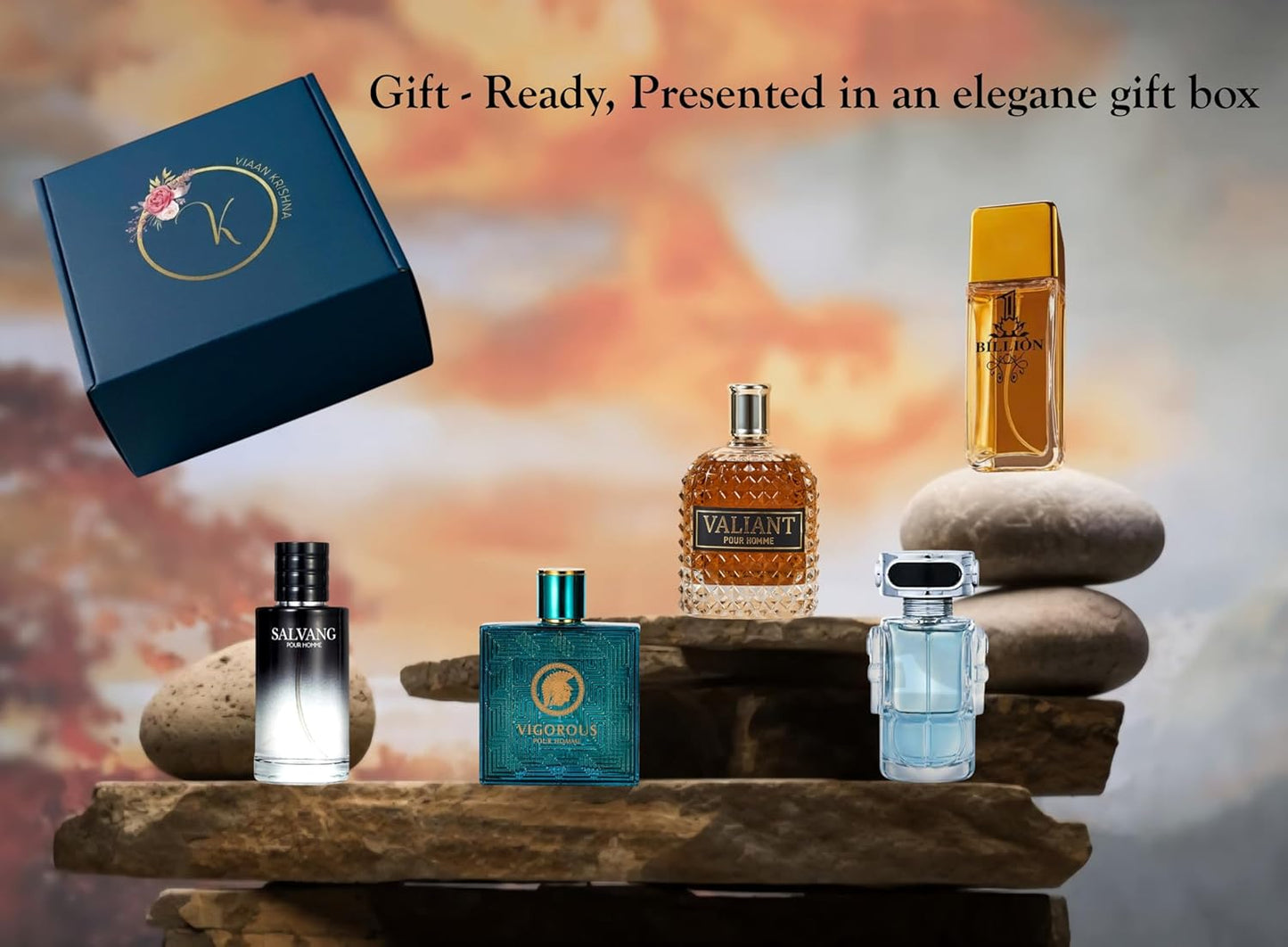 Signature Scent 5-Piece Men’s Fragrance Gift Set - Woody, Spicy & Citrus Cologne Collection | Long-Lasting Travel Size (30ml Each)
