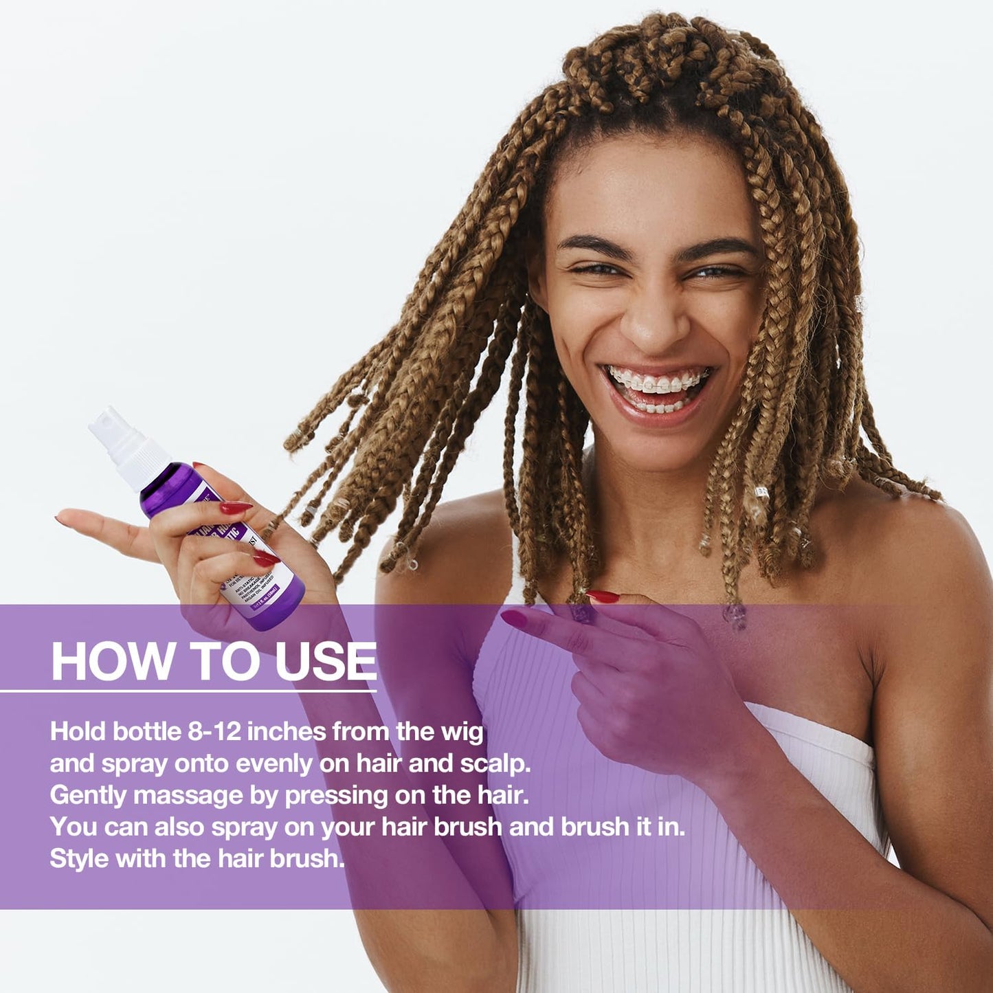 Brazilian Remi Detangler Spray - 24 Hour Hold Anti-Static Formula for Braids & Twists
