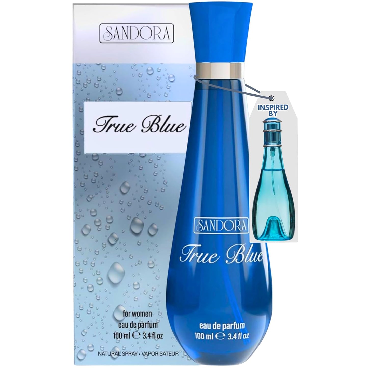 True Blue Woman Eau De Parfum Spray - 100mL Long-Lasting Fresh Aquatic & Floral Citrus Fragrance