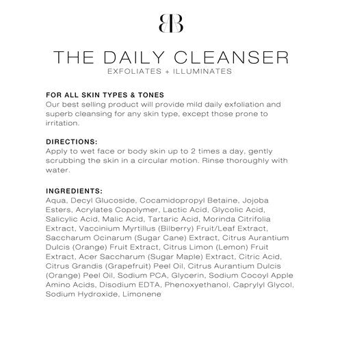 Biba De Sousa Daily Cleanser - Exfoliating Face and Body Wash for Oily or Blemished Skin | 8 oz
