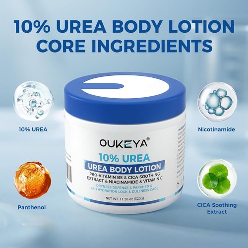 OUKEYA Urea Cream - Deep Moisturizer for Dry Skin | 10% Urea Formula, Fast Absorbing, 11.28 oz