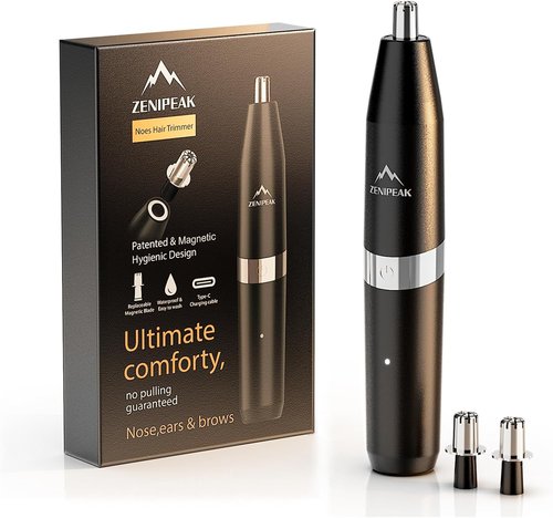 Professional Nose Hair Trimmer for Men & Women, USB-C Rechargeable Electric Ear & Nasal Clipper, Micro-Vacuum, Painless 8000 RPM, 3 Patented Magnetic Heads, Waterproof Travel Kit.