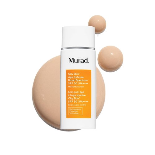 Murad Environmental Shield City Skin Age Defense SPF 50 - 100% Mineral Sunscreen with Lutein & Iron Oxides