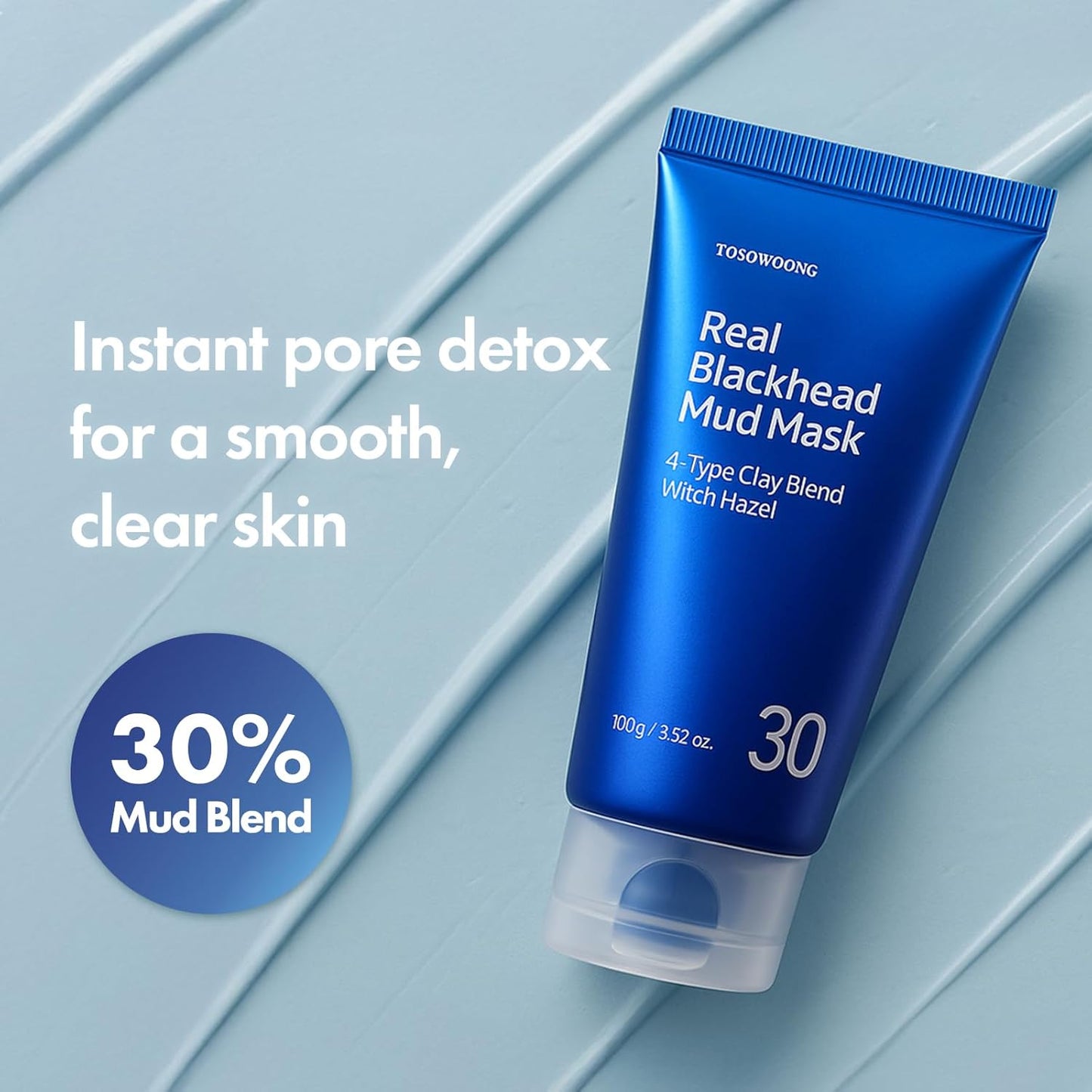 TOSOWOONG Real Blackhead Mud Mask - Pore-Purifying Clay for Deep Cleaning & Oil Control | 100 g / 3.52 oz.