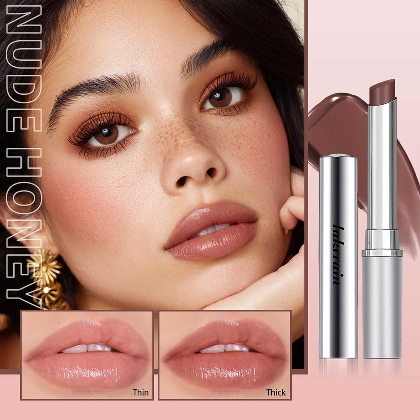 Baisen Diary Honey Lipstick - Sheer Hydrating Tinted Lip Balm for All Skin Tones | Natural Black Cherry Tint (Nude Honey)