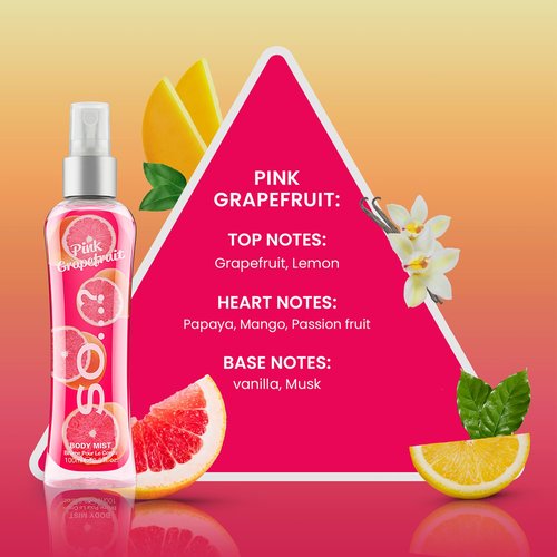 So...? Pink Grapefruit Body Mist Citrus, Fruity Body Spray for Women - Perfume for Ladies - Perfect Gifts - 3.5 oz