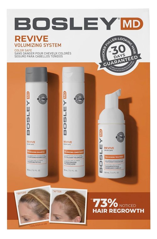 BosleyMD BosRevive Hair Care Kit - Color-Safe Solution for Thinning Hair | 30-Day Starter Set with Biotin & Botanical Extracts
