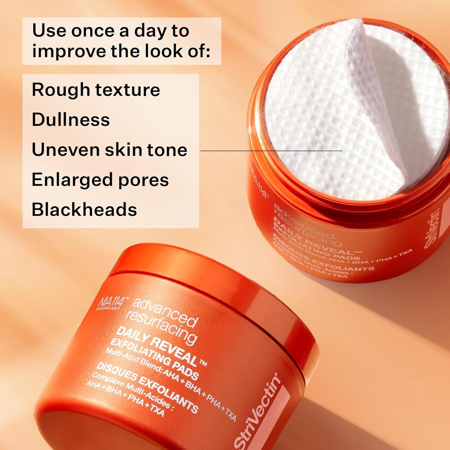 StriVectin Exfoliating Face Pads - Advanced Resurfacing & Instant Wrinkle Blurring Primer
