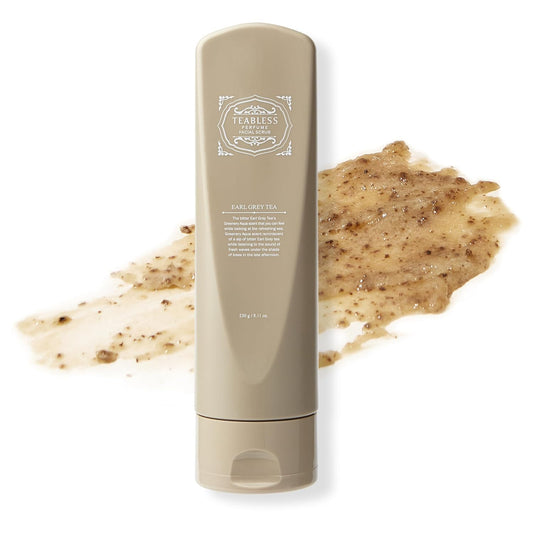 TEABLESS Earl Grey Tea Facial Scrub - Gentle Daily Exfoliating Cleanser for Blackheads & Pore Care, Vegan, Greenery Aqua Scent