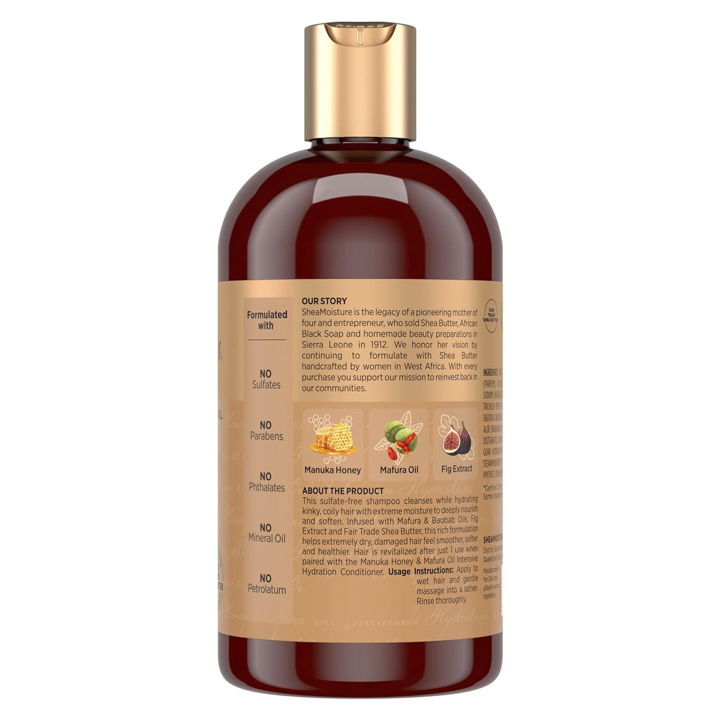 Shea Moisture Intensive Hydration Shampoo - Manuka Honey & Mafura Oil for Dry Hair | 13 oz