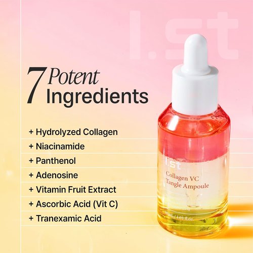 I.st Collagen VC Bounce Ampoule - Korean Vitamin C Face Serum for Hydration | 1.01 Fl Oz