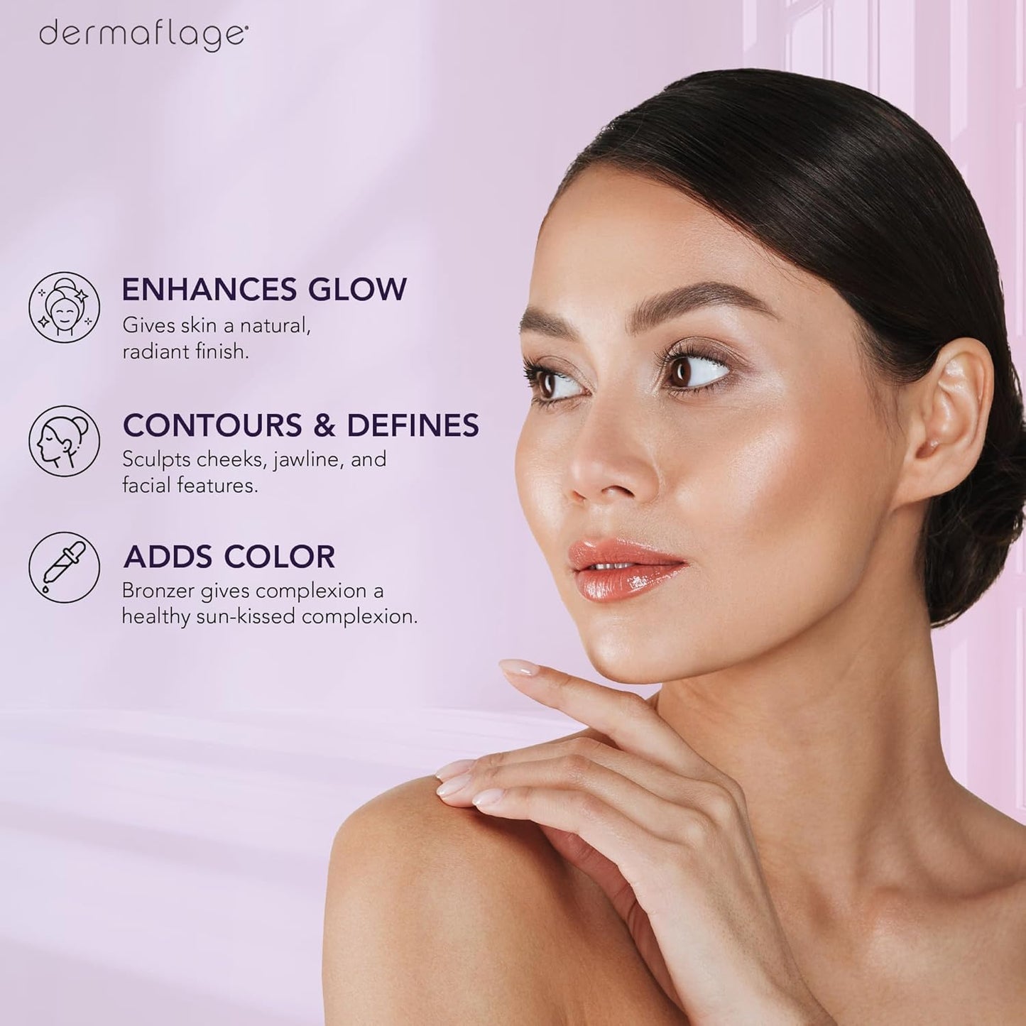 Dermaflage Cheek Palette - Bronzer, Highlighter & Blush for Dewy, Lit-From-Within Skin | 10g/.35oz