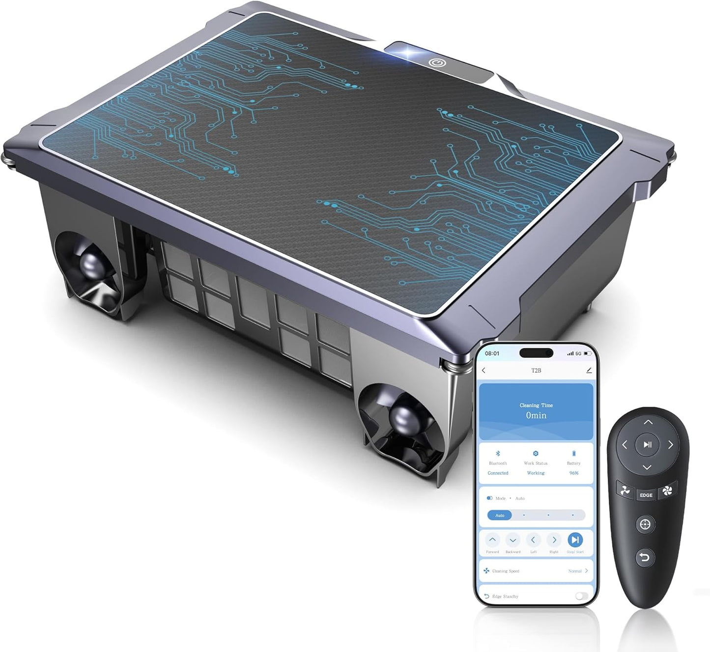 T2B Solar Pool Skimmer Robot - App & Remote Control | 2026 Upgraded Automatic Cleaner for Inground & Above-Ground Pools