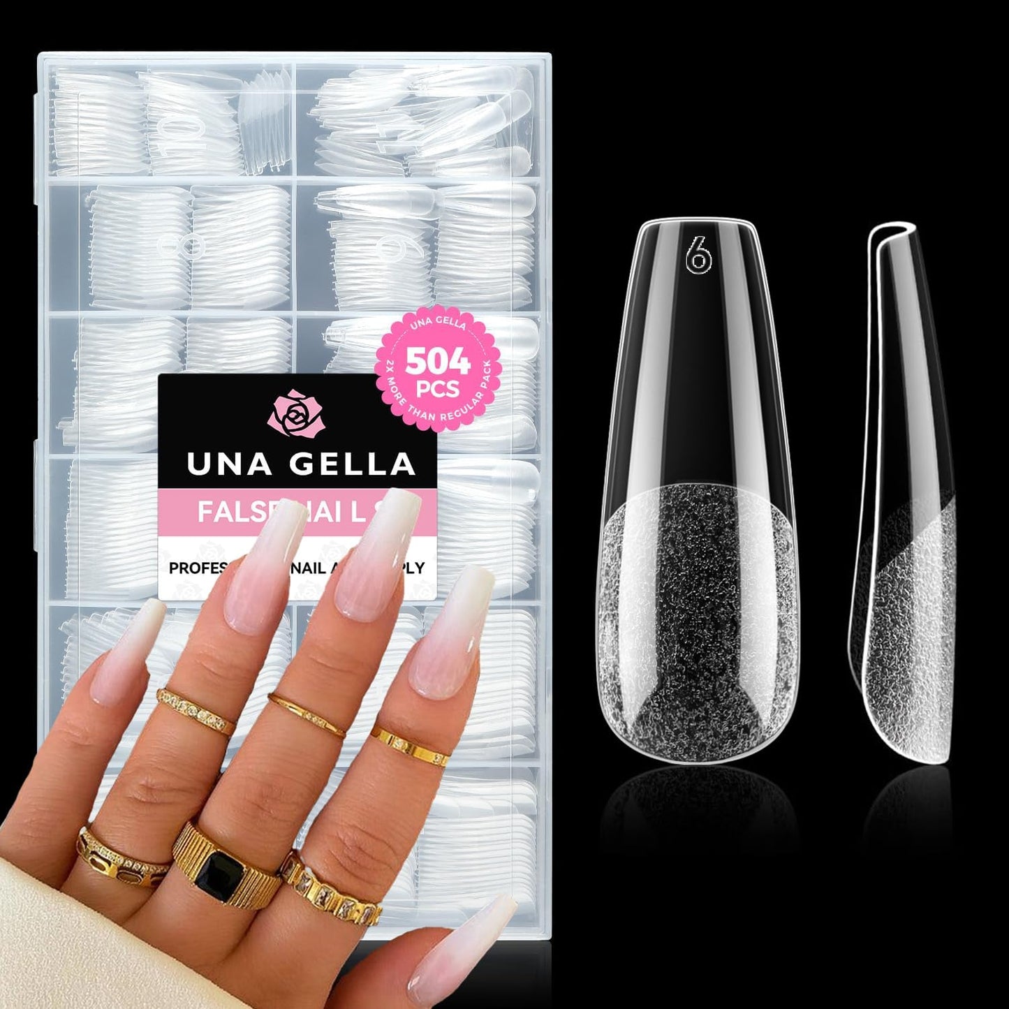 UNA GELLA Gel Nail Glue, Solid Nails Gl ue Gel 40g Lamp Curing Needed Soak Off G LUE Strong Nail G LUE G el for Acrylic Fake Nails Tips Extension Press On Nails for Gelly Tips