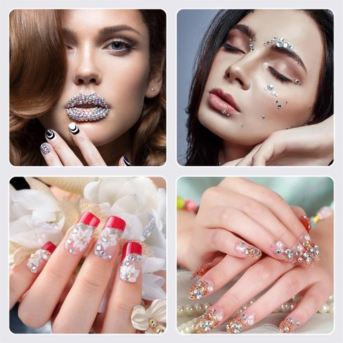 2 Pack Rhinestone Picker Tool Dotting Pen with 4 Wax Tips and Tray, Wax Pencil for Rhinestones, Gem Picker Pen Diamond Jewel Applicator, Rhinestone Tools Kit for Bedazzling DIY Nail Art