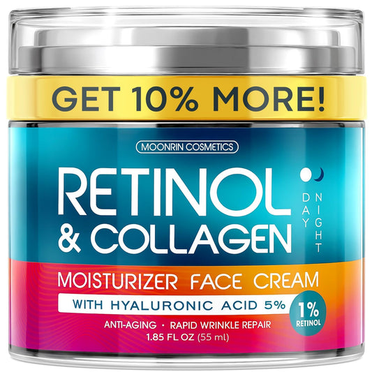 Skiennix Retinol Cream - Anti-Aging Moisturizer with Hyaluronic Acid for Men & Women | 1.85 Oz
