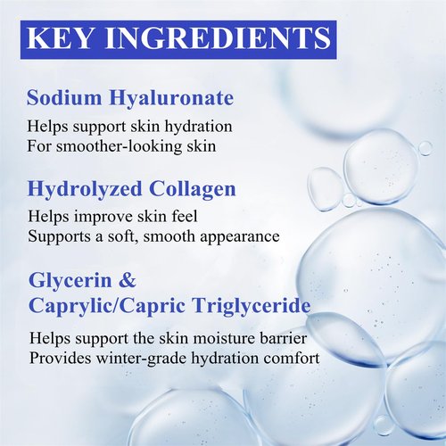 Soelegant Deep Hydration Face Cream for Dry & Sensitive Skin, Barrier Supporting Moisturizer with Hyaluronic Acid & Collagen, Lightweight Non Greasy, Fast Absorbing Daily Face Cream, Large Size 100g