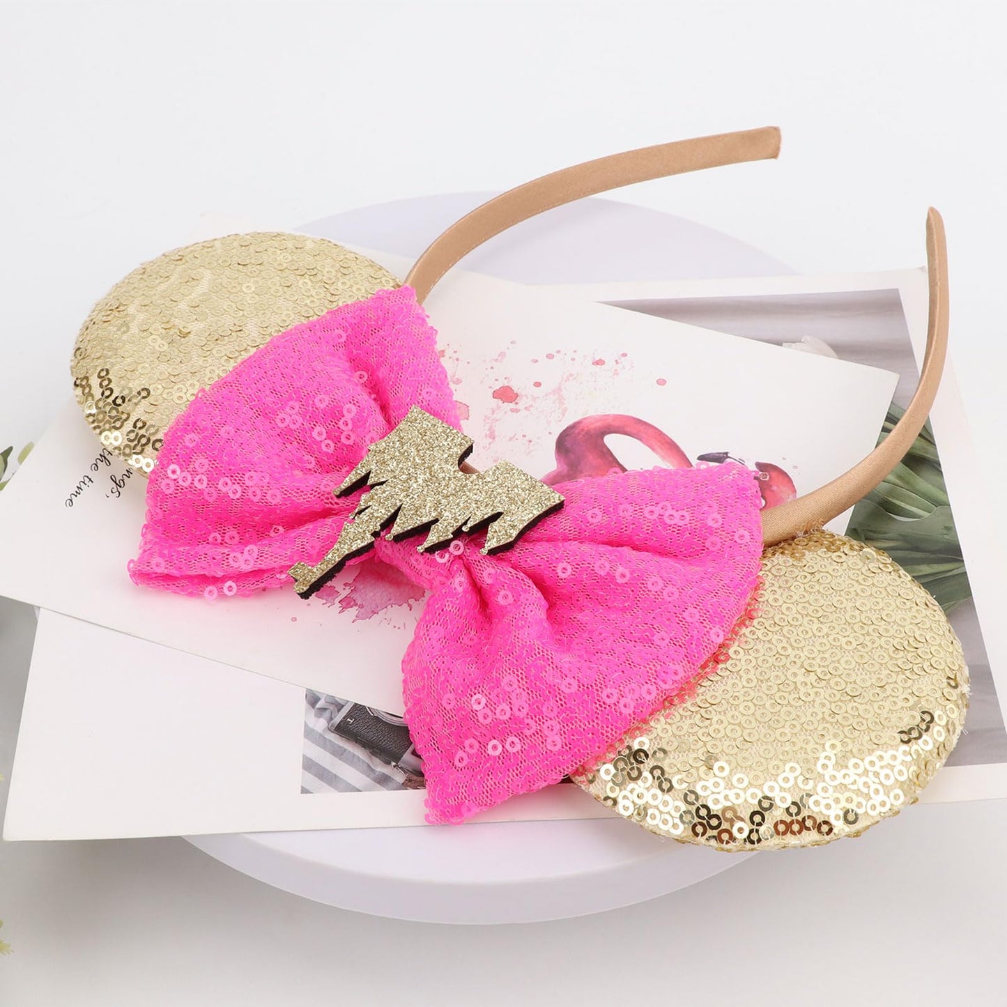 DRESHOW Mouse Ears Bow Headbands Glitter Party Decoration Cosplay Costume for Girls & Women