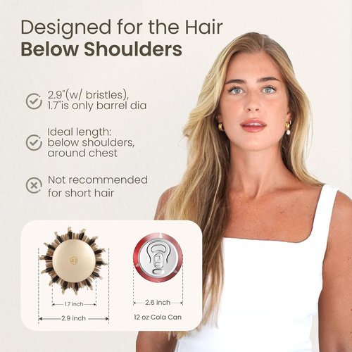 AIMIKE Round Hair Brush - Medium Nano Thermal Ceramic & Ionic Brush for Blow Drying & Styling | 2.9-Inch Barrel