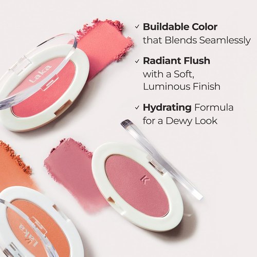 Laka Love Silk Blush - Radiant, Buildable Color for a Natural Glow | Long-Lasting Moisturizing Formula (#705 Angel)