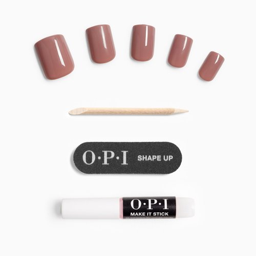 OPI On Point Tickle My France-y | Short Round Mauve Nude Neutral Press On Nails | With Nail Glue | Long Lasting, Reusable, Non-damaging