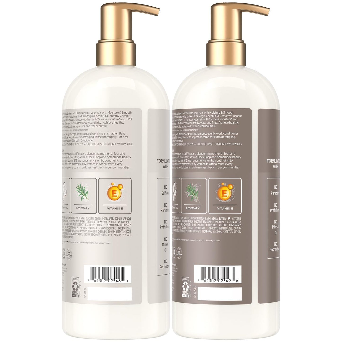 SheaMoisture Shampoo & Conditioner - Moisture & Smooth for Wavy, Curly Hair | 34 Oz Each