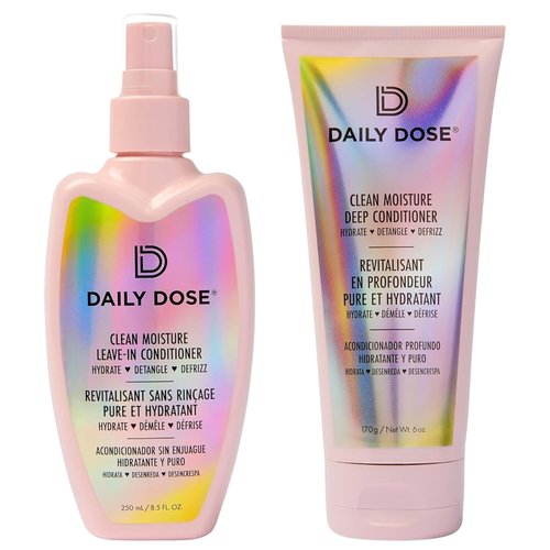 DAILY DOSE Moisture Duo - Leave-In Conditioner & Deep Conditioning Hair Mask | Hydrates & Restores Dry, Color-Treated Hair