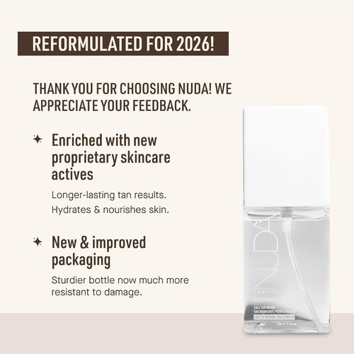 Nuda CloudMist Face Tan Water - Buildable Facial Tanning Mist for Light to Medium Skin | Infused with Vitamins & White Tea | 2.5 Fl Oz