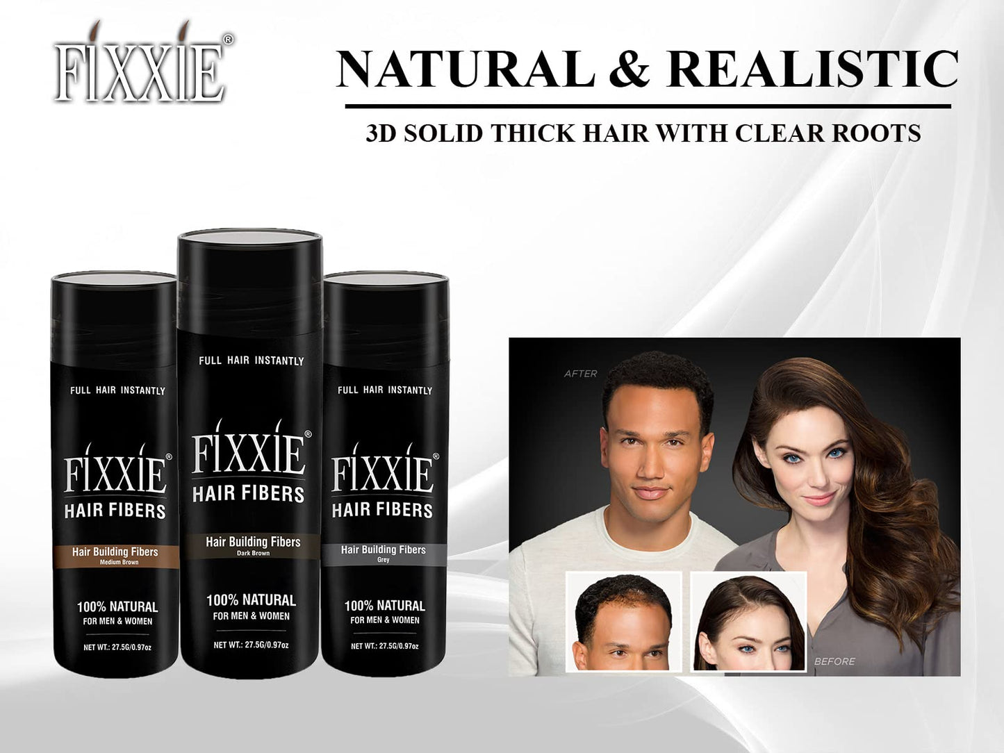 FIXXIE Hair Fibers DARK BLONDE for Thinning Hair 27.5g Bottle, Hair Fibre Concealer for Hair Loss for Men and Women, Naturally Thicker Looking Hair with Keratin Hair Fibres