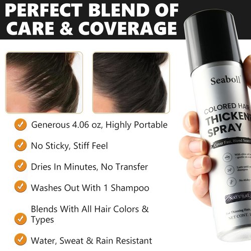 Root Touch Up Hair Color Spray - Instant Gray Hair Concealer | Sweat-Resistant, 4oz Dark Brown for All