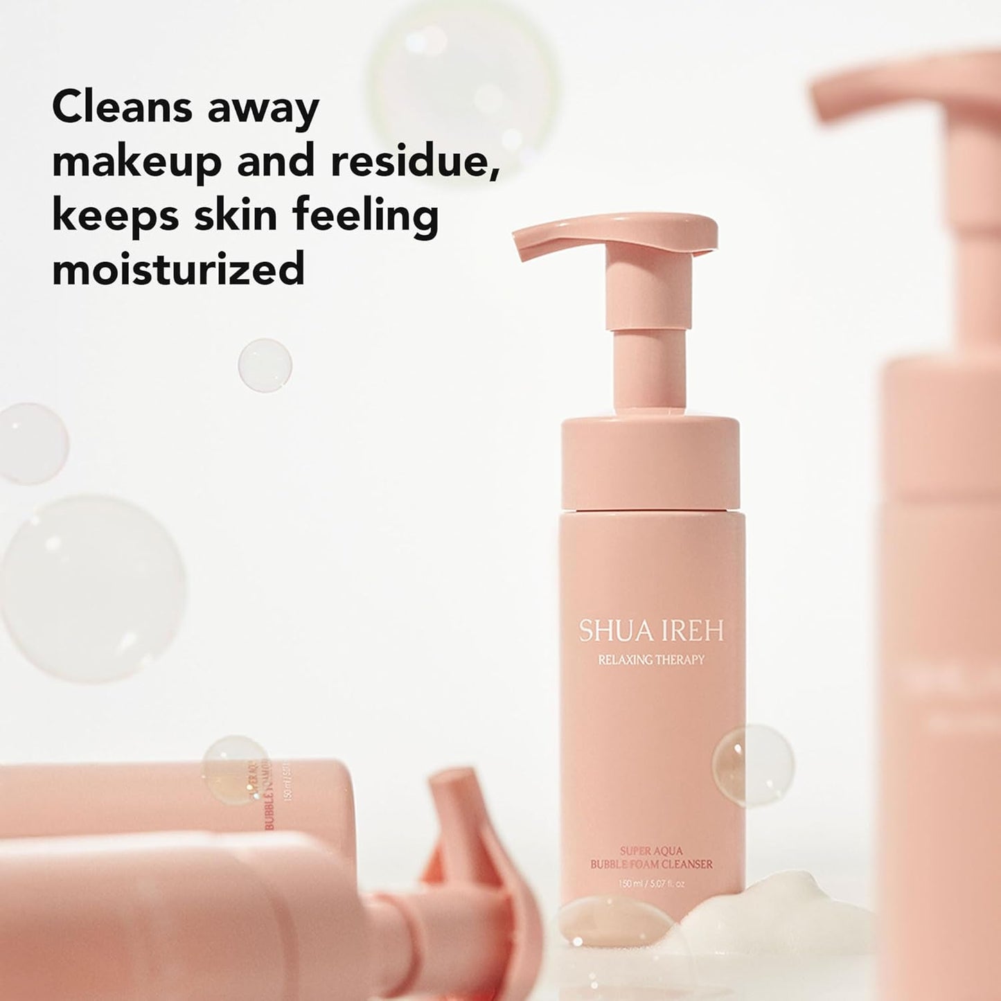 Super Aqua Bubble Foam Cleanser - Gentle Vegan Korean Face Wash for Makeup Removal & Deep Hydration | 5.07 fl. oz.